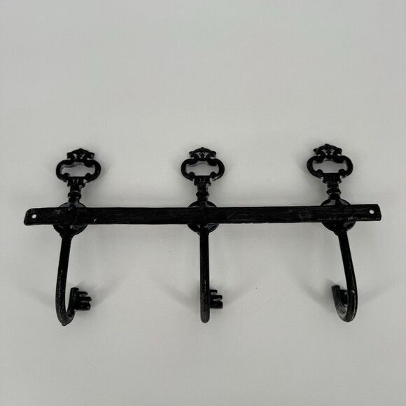 Cast Iron Hook Coat Rack Keys Antique Style Rustic Wall Decor Farmhouse‎ - Picture 6 of 8